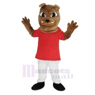 Buldog Traje de la mascota en camiseta roja Animal