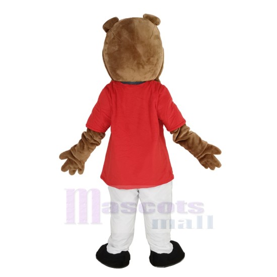 Buldog Traje de la mascota en camiseta roja Animal