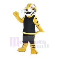 Wilder Tiger Maskottchen Kostüm in Tier mit schwarzer Weste