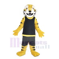 Wilder Tiger Maskottchen Kostüm in Tier mit schwarzer Weste