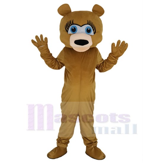 Long Eyelashes Bear Mascot Costume Animal