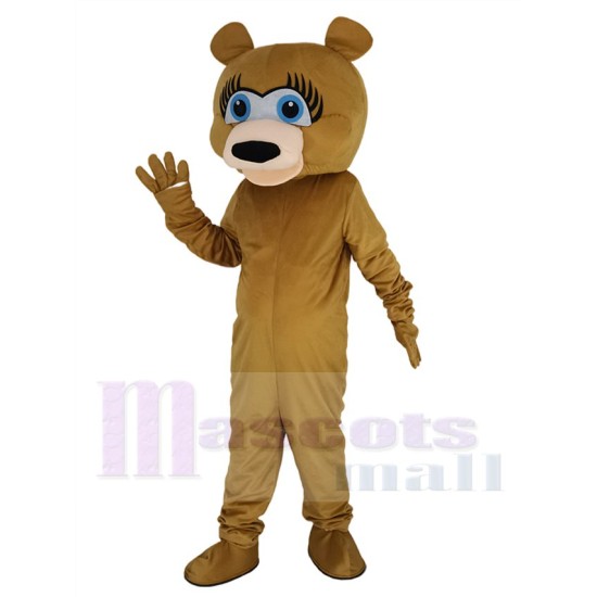 Long Eyelashes Bear Mascot Costume Animal