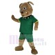 Power Muscles Bulldog Mascot Costume Animal in Green Jersey