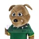 Power Muscles Bulldog Mascot Costume Animal in Green Jersey