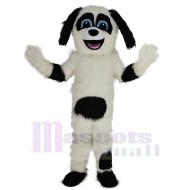 Black and White Sheepdog Mascot Costume Animal with Blue Eyes