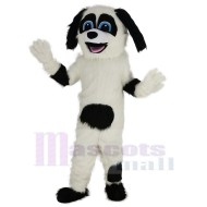 Black and White Sheepdog Mascot Costume Animal with Blue Eyes