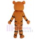 Orange Tiger Mascot Costume Animal with Red Big Nose