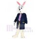 Rabbit in Blue Suit Easter Bunny Mascot Costume