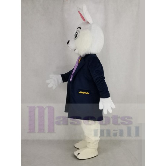 Rabbit in Blue Suit Easter Bunny Mascot Costume