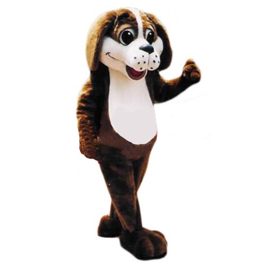 Happy Brown and White Beagles Dog Mascot Costume