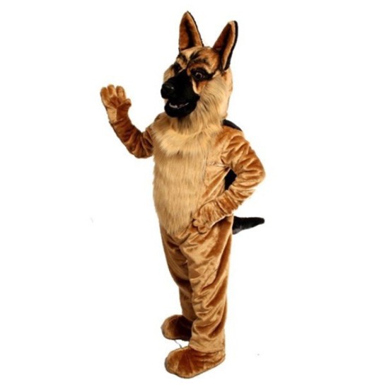 Friendly German Shepherd Black Back Dog Mascot Costume