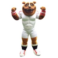 Sport Bulldog Muscle Dog Mascot Costume in White Tights