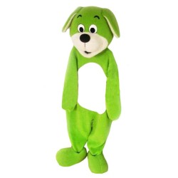 Happy Green Boxer Dog Mascot Costume with Long Ears