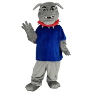 Bulldog in Dark Blue T-shirt Mascot Costume