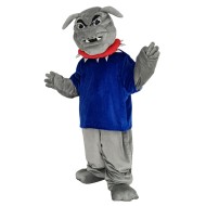 Bulldog in Dark Blue T-shirt Mascot Costume