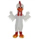 Miserable White Rooster Chicken Mascot Costume