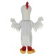 Miserable White Rooster Chicken Mascot Costume