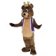 King Billy Bob Bear with Purple Vest Mascot Costume