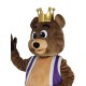 King Billy Bob Bear with Purple Vest Mascot Costume