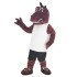 Red Dragon Athlete in White T-shirt Mascot Costume