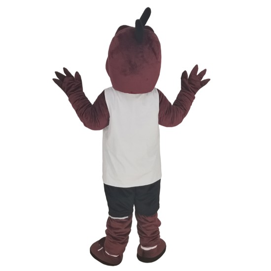 Red Dragon Athlete in White T-shirt Mascot Costume