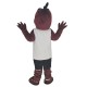 Red Dragon Athlete in White T-shirt Mascot Costume