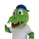 Sport Alligator with Blue Hat Mascot Costume Animal