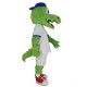 Sport Alligator with Blue Hat Mascot Costume Animal