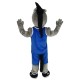 Grey Mustang in Royal Blue Jersey Mascot Costume Animal