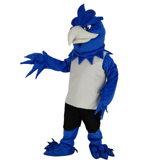 Royal Blue Phoenix Mascot Costume Animal in Black Shorts