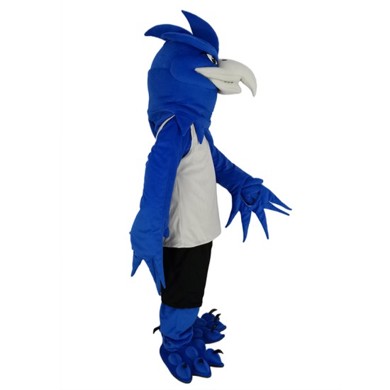 Royal Blue Phoenix Mascot Costume Animal in Black Shorts