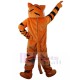 Grave Orange Tiger Mascot Costume with White Fur Animal