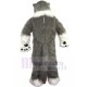 Furry Grey and White Wolf Husky Dog Mascot Costume Animal