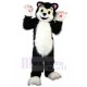 Likable Black And White Cat Mascot Costume with Long Fur Animal