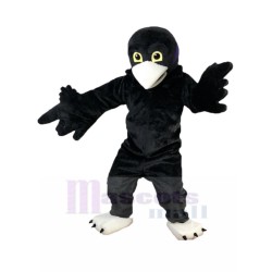 Schwarzer Adler Maskottchen-Kostüm mit weißem Schnabel Tier