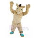 Grinning Khaki Horse Mascot Costume Animal