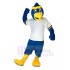 Sport Blue Bird Mascot Costume in White T-shirt Animal