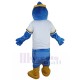 Sport Blue Bird Mascot Costume in White T-shirt Animal