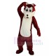 Wine Red Wolf Mascot Costume with Long Ears Cartoon