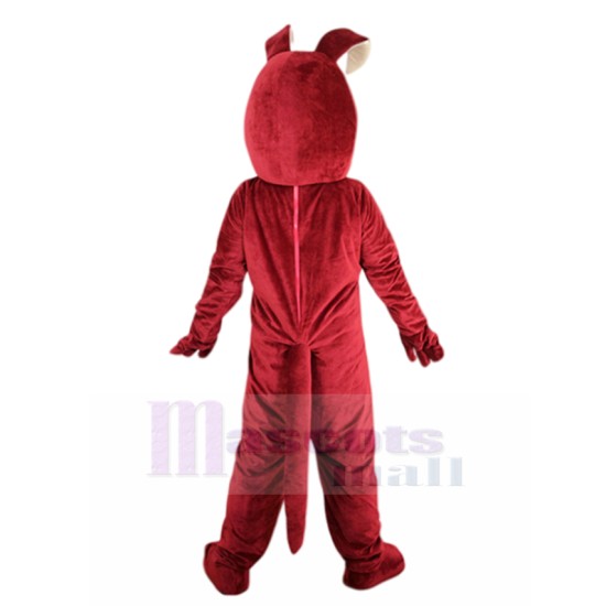 Wine Red Wolf Mascot Costume with Long Ears Cartoon