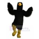 Thoughtful Black Eagle Mascot Costume with Long Fur Animal