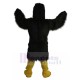 Thoughtful Black Eagle Mascot Costume with Long Fur Animal