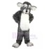 Poil long Chien gris Mascotte Costume aux grandes oreilles Animal