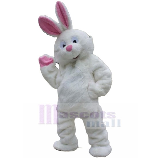 Furry White Rabbit Easter Bunny Mascot Costume Animal