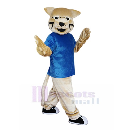 Deporte Gato montés Disfraz de mascota con camisa azul Animal