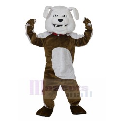 Fierce Brown and White British Bulldog Mascot Costume Animal