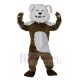 Fierce Brown and White British Bulldog Mascot Costume Animal