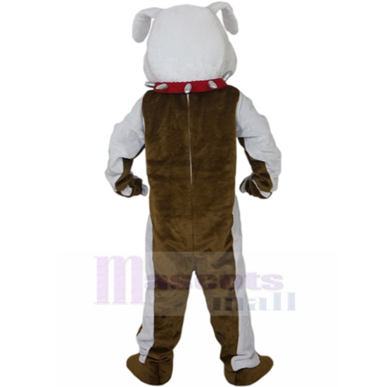 Fierce Brown and White British Bulldog Mascot Costume Animal