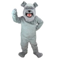 Fierce Gray British Bulldog Spike Mascot Costume Animal