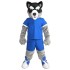Schwarz-graues Husky-Hunde-Maskottchen-Kostüm aus blauem Jersey-Tier